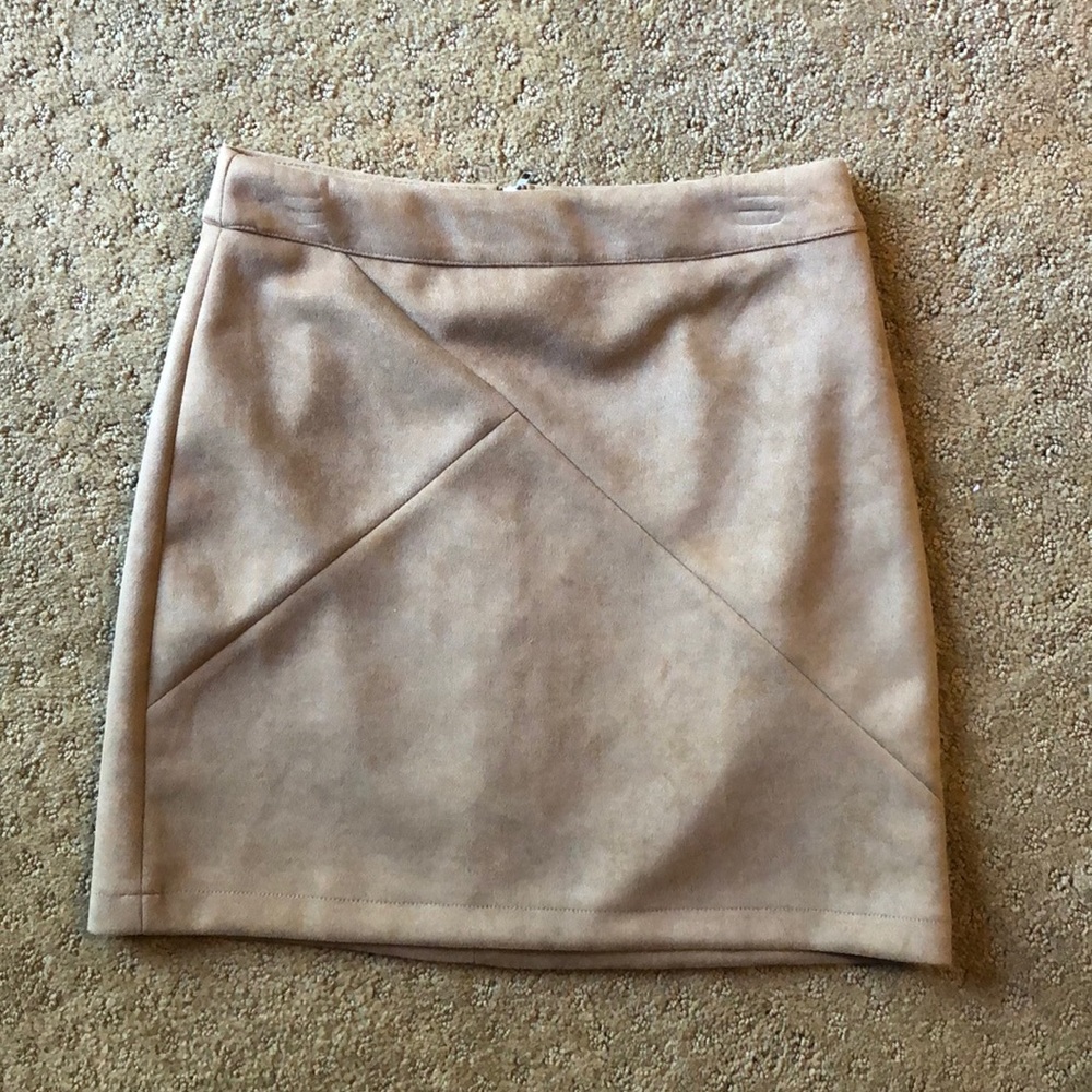 Faux suede tan skirt